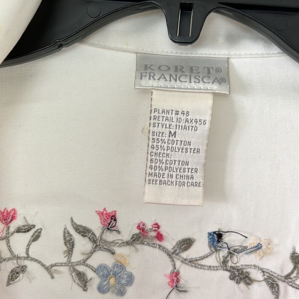 Vintage Koret Francisca Pink Flower Patchwork Zip Up Windbreaker Jacket - Picture 3 of 14